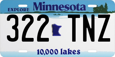MN license plate 322TNZ