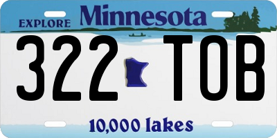 MN license plate 322TOB