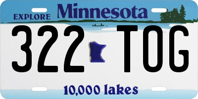MN license plate 322TOG