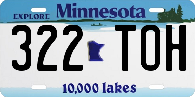 MN license plate 322TOH