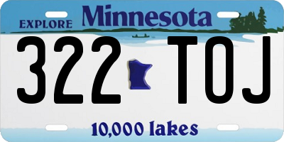 MN license plate 322TOJ