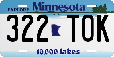 MN license plate 322TOK