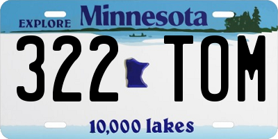 MN license plate 322TOM