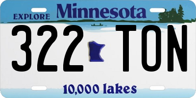 MN license plate 322TON