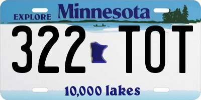 MN license plate 322TOT