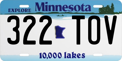 MN license plate 322TOV