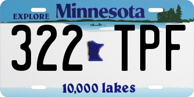MN license plate 322TPF