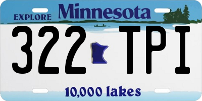 MN license plate 322TPI