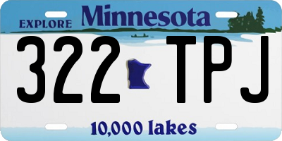 MN license plate 322TPJ