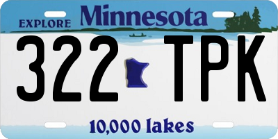 MN license plate 322TPK