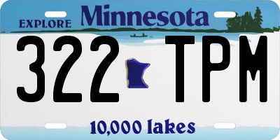 MN license plate 322TPM