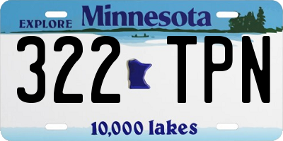 MN license plate 322TPN