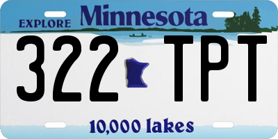 MN license plate 322TPT