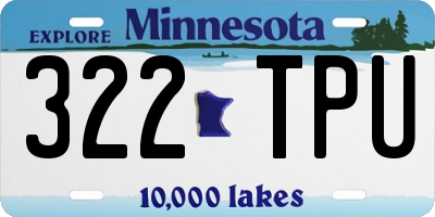 MN license plate 322TPU