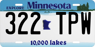 MN license plate 322TPW
