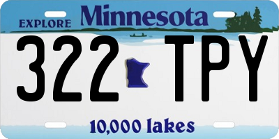 MN license plate 322TPY