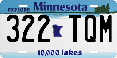 MN license plate 322TQM