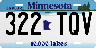MN license plate 322TQV