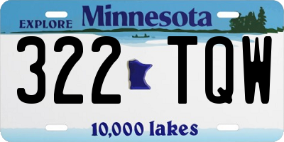 MN license plate 322TQW