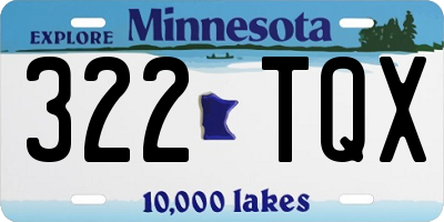 MN license plate 322TQX