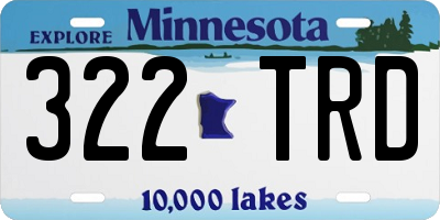 MN license plate 322TRD