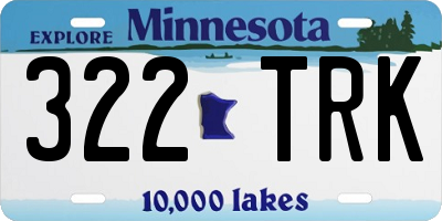 MN license plate 322TRK