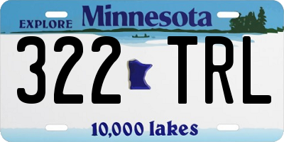 MN license plate 322TRL