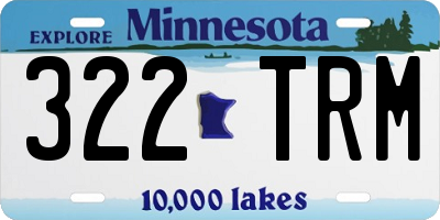 MN license plate 322TRM