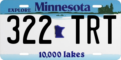 MN license plate 322TRT