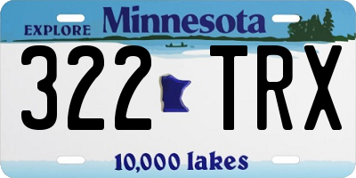 MN license plate 322TRX