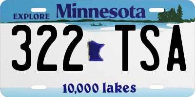 MN license plate 322TSA