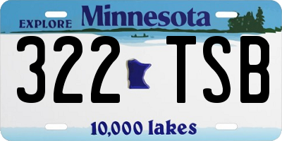 MN license plate 322TSB