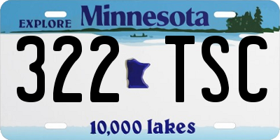MN license plate 322TSC