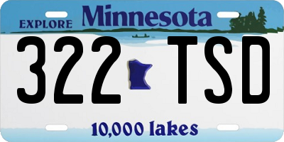 MN license plate 322TSD