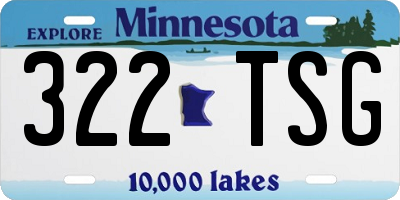 MN license plate 322TSG