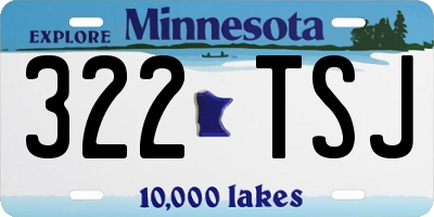 MN license plate 322TSJ