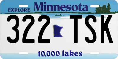 MN license plate 322TSK