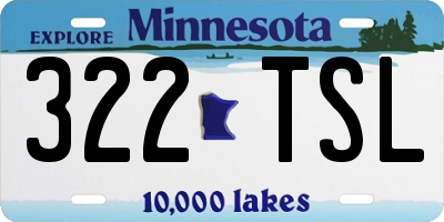 MN license plate 322TSL