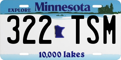 MN license plate 322TSM