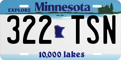 MN license plate 322TSN