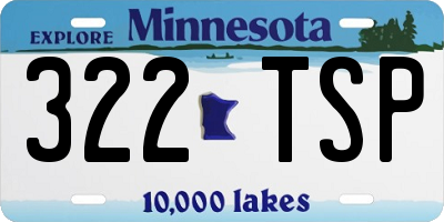 MN license plate 322TSP