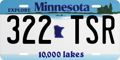 MN license plate 322TSR