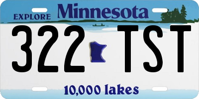 MN license plate 322TST