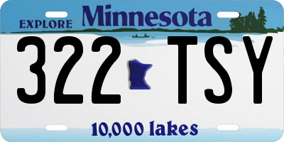 MN license plate 322TSY