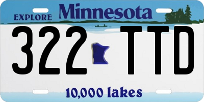 MN license plate 322TTD