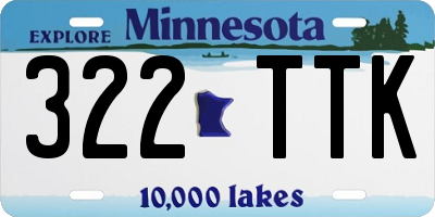 MN license plate 322TTK