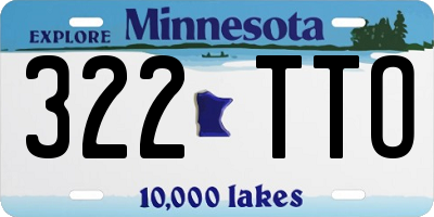 MN license plate 322TTO