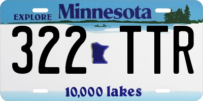 MN license plate 322TTR