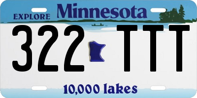MN license plate 322TTT