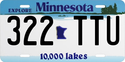 MN license plate 322TTU
